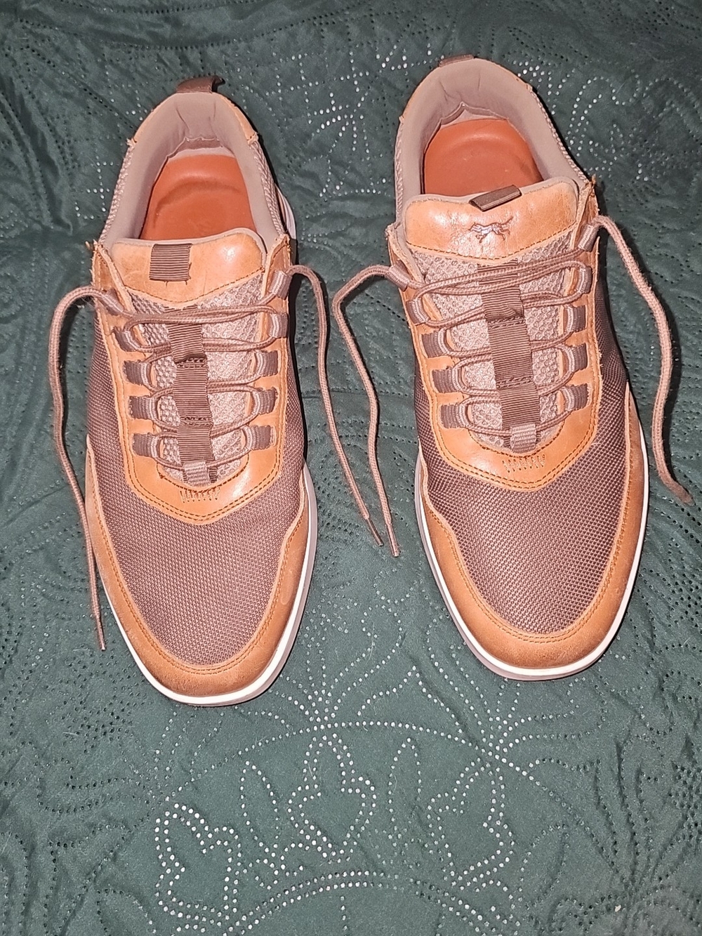 Men's Brown Mesh & Leather Casual Slip-On Sneakers
